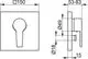 Keuco-Wannenmischer mit quadratischem Design, oben mit einer Öffnung und seitlichem Hebel, in einem schematischen technischen Zeichnungsstil.
